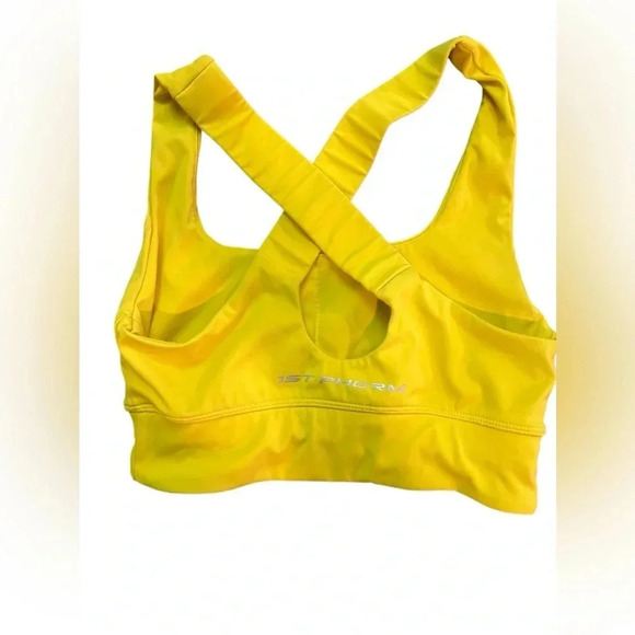 1st phorm womens yellow sports bra cross cross back XS sporty athletic workout - Picture 3 of 7